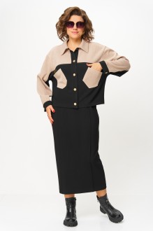 Костюм/комплект КаринаДелюкс М-1399 двойка черно-бежевый #1