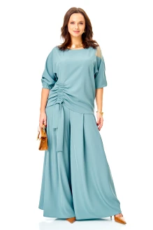 Брючный костюм КаринаДелюкс 1426 двойка бирюзовый