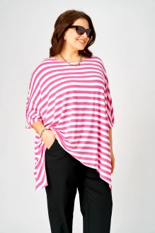 Джемпер (кофта) Larini 212 ONE SIZE розовый, белый