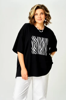 Джемпер (кофта) Larini 083 ONE SIZE черный, серебро