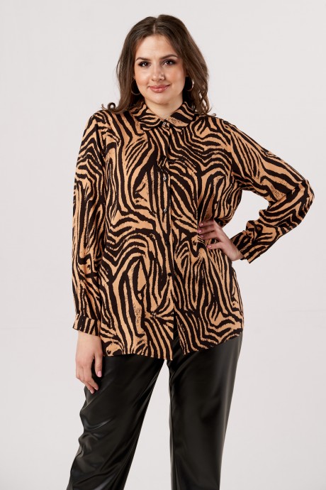 Блузка ANDINA CITY 5002 оранжевый + черный размер 46-62 #1