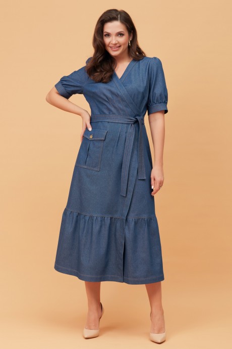 Платье ANDINA CITY 8020 синий джинс размер 48-60 #1
