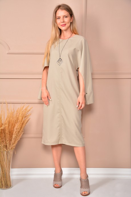 Платье LM 3072 серо-бежевый размер 42-56 #2