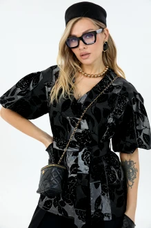 Жакет (пиджак) LM М110 черный, пэчворк