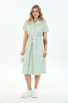 Платье LM 3095 мятное, клетка