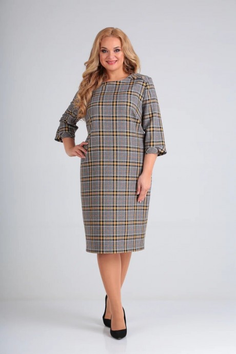 Платье Сибон 230 клетка размер 60-64 #1