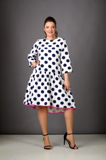 Платье Rosheli 1183 /1 молочное, темно-синее