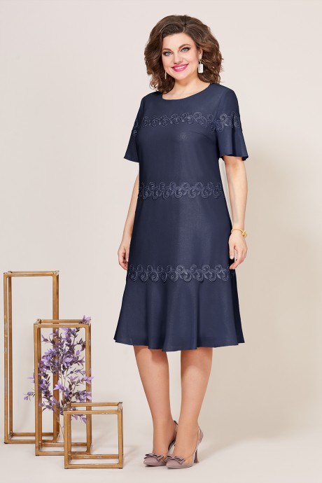 Вечернее платье Mira Fashion 5273-2 темно-синий размер 50-56 #1