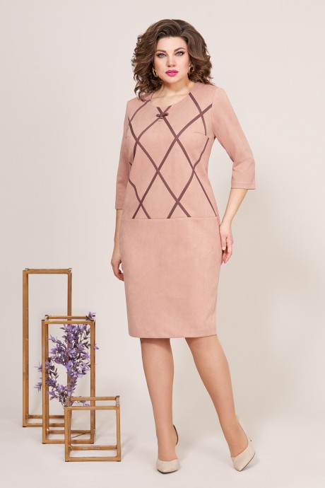 Платье Mira Fashion 5210 персиковый размер 50-56 #1