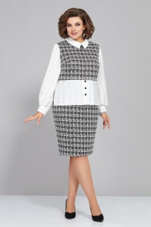 Платье Mira Fashion 5303 чёрно-белый #1
