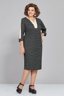 Платье Mira Fashion 5299 серый, молочный #1