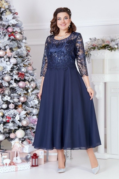 Вечернее платье Mira Fashion 3978-7 синий размер 50-60 #1