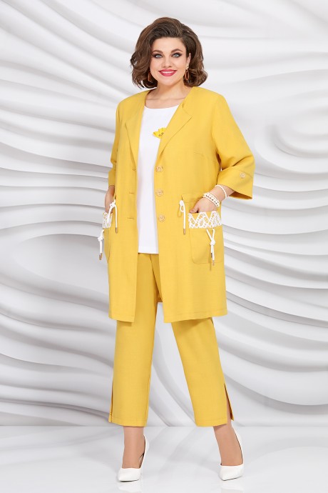 Костюм/комплект Mira Fashion 5396 -1 бело-желтый размер 56-60 #1
