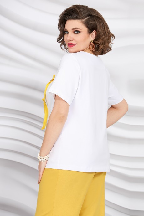 Костюм/комплект Mira Fashion 5396 -1 бело-желтый размер 56-60 #3