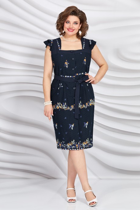 Платье Mira Fashion 5093-2 Темно-синий, принт размер 48-54 #1