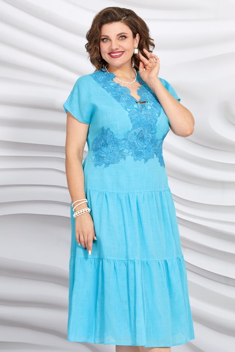 Платье Mira Fashion 5437-3 бирюзовый размер 50-56 #2