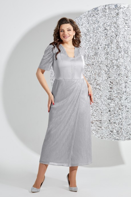 Вечернее платье Mira Fashion 5530 -2 серебро размер 50-56 #1