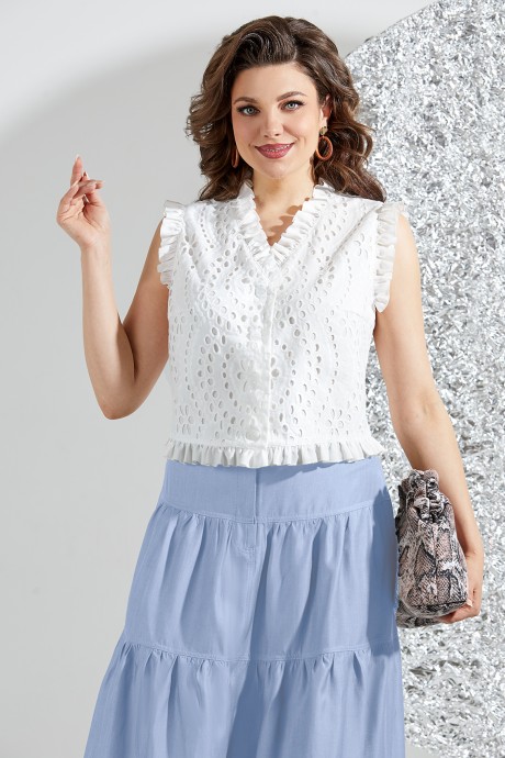 Костюм/комплект Mira Fashion 5556 двойка голубой, белый размер 50-56 #2