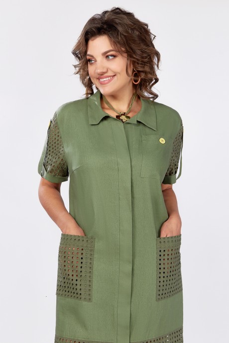 Платье Mira Fashion 5558 хаки размер 50-56 #2