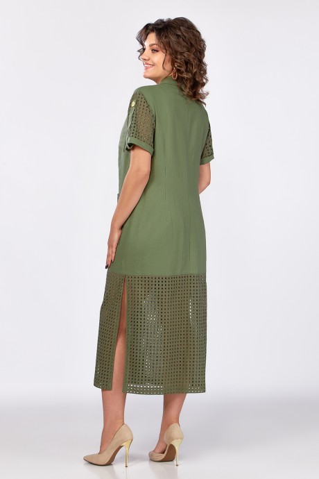 Платье Mira Fashion 5558 хаки размер 50-56 #3