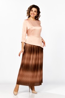 Вечернее платье Mira Fashion 5620 розовый, коричневый #1