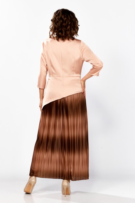 Вечернее платье Mira Fashion 5620 розовый, коричневый размер 50-56 #3