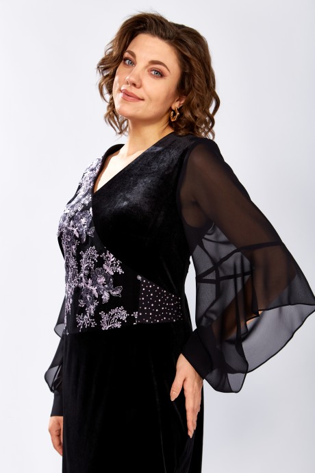 Вечернее платье Mira Fashion 5627 черный размер 56-62 #3