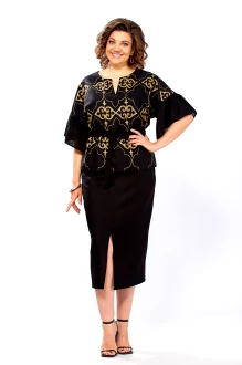 Юбочный костюм Mira Fashion 5685 двойка черный