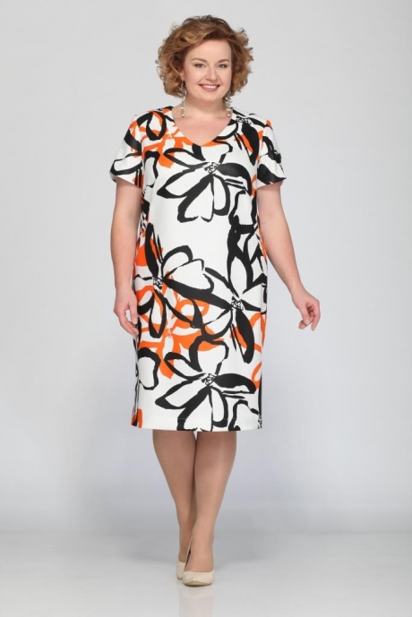 Платье Джерза 1372 с оранжевым размер 56-60 #3