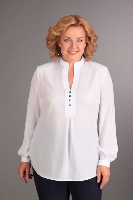 Блузка Джерза 096 белый размер 52-56 #1