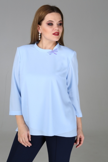 Блузка Джерза 0128 голубой размер 50-54 #1
