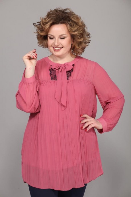 Блузка Джерза 0224 розовый пудровый размер 56-60 #1