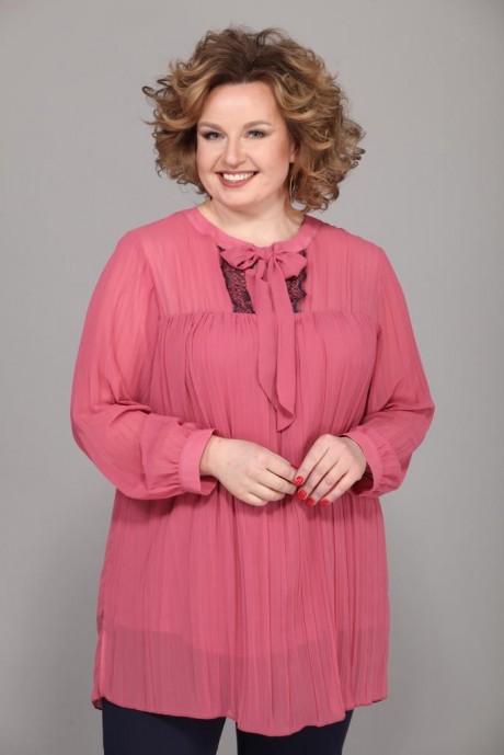 Блузка Джерза 0224 розовый пудровый размер 56-60 #2