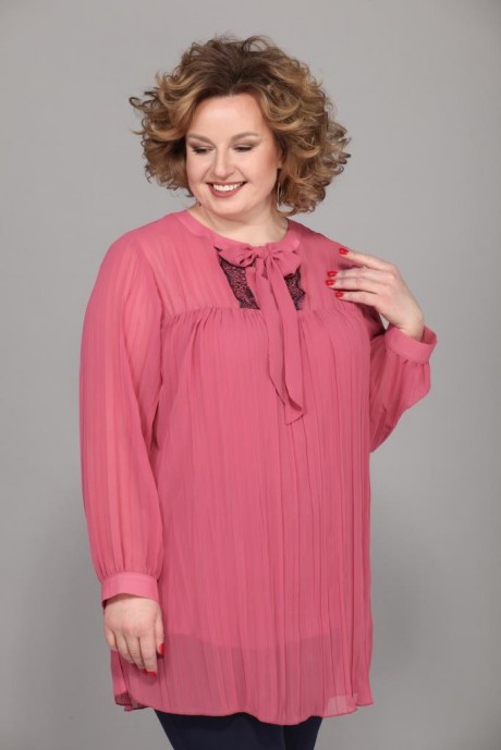 Блузка Джерза 0224 розовый пудровый размер 56-60 #3