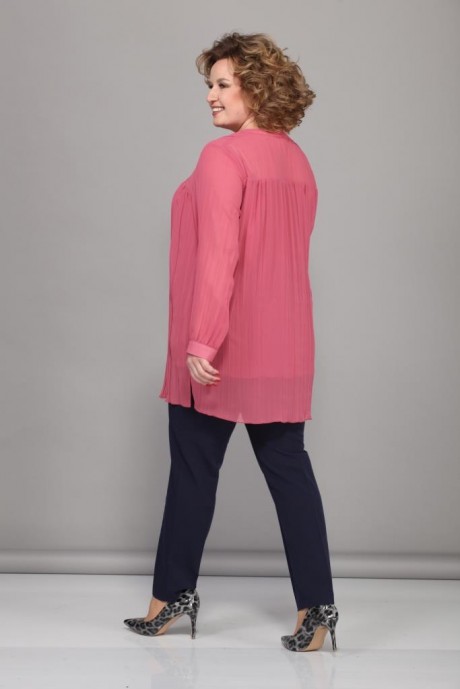 Блузка Джерза 0224 розовый пудровый размер 56-60 #6