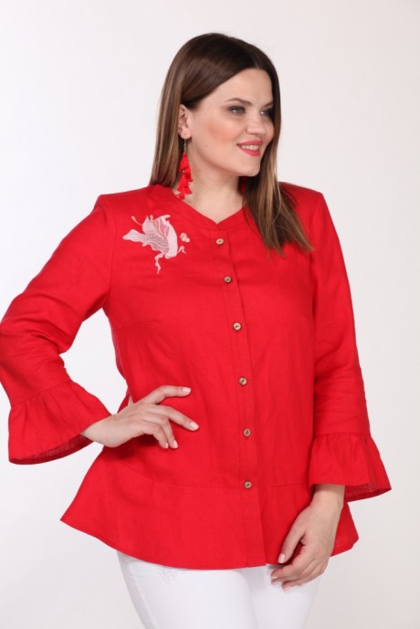 Блузка Джерза 012 красный размер 52-56 #2