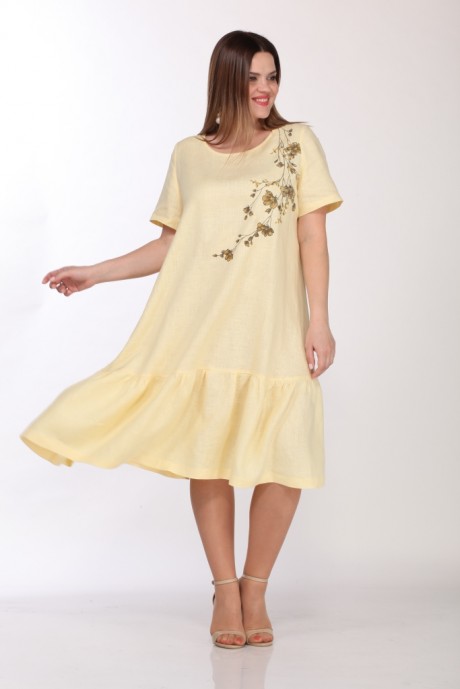 Платье Джерза 1293 жёлтый размер 52-56 #4