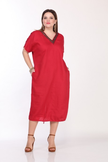 Платье Джерза 1298 красный размер 54-58 #1