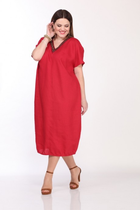 Платье Джерза 1298 красный размер 54-58 #2