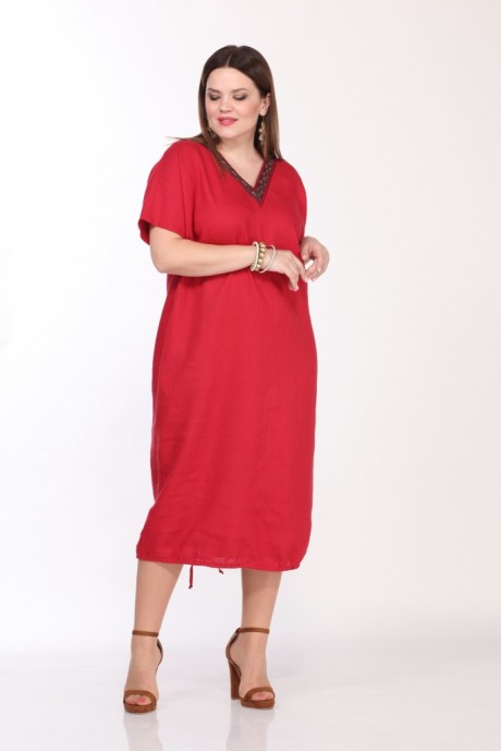 Платье Джерза 1298 красный размер 54-58 #4