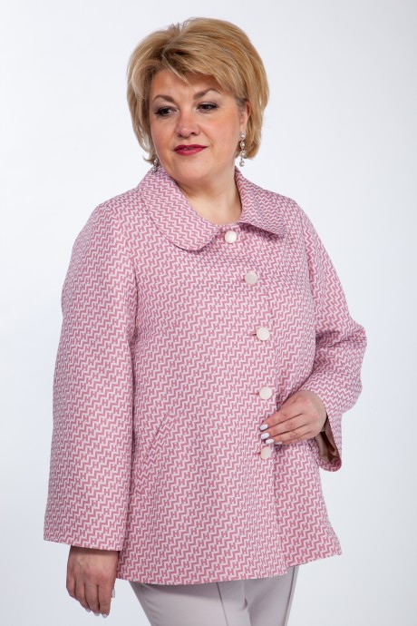 Жакет (пиджак) Джерза 071 бело-розовый размер 54-62 #2