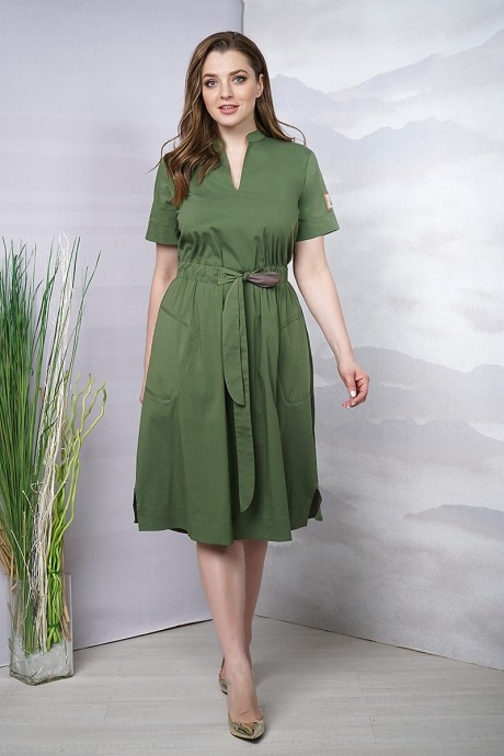 Платье OLegran 577 зеленый размер 46-52 #1