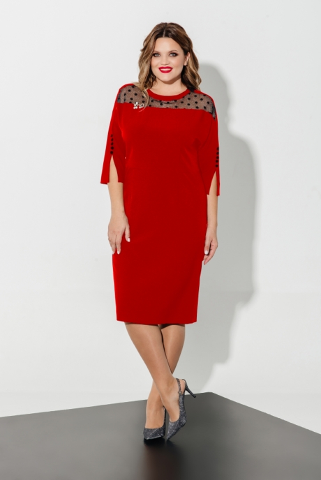 Вечернее платье OLegran Д-618 красный размер 50-54 #1