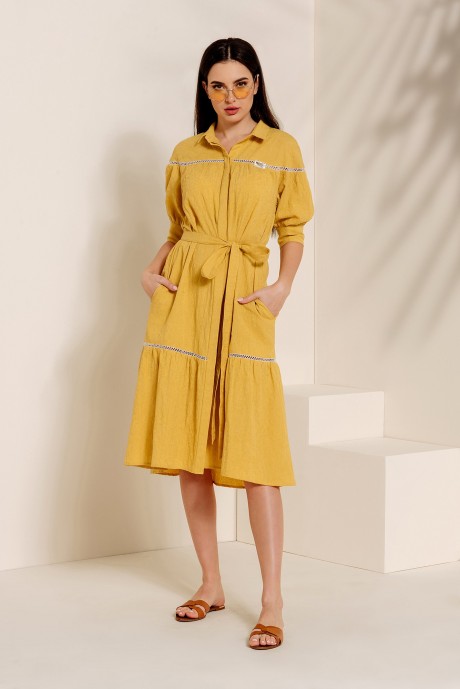 Платье OLegran 643 желтый размер 44-48 #1
