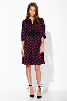 Платье OLegran 3976 черный + розовый #1