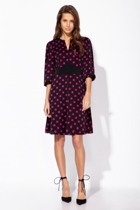 Платье OLegran 3976 черный + розовый размер 44-48 #1