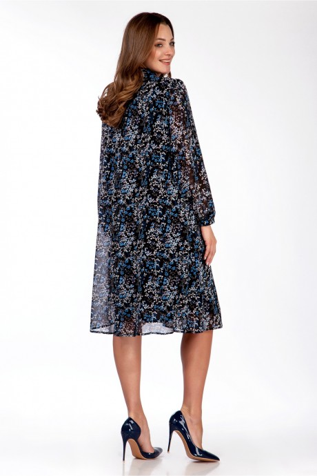 Платье OLegran 3921 черный + синий размер 52-58 #3
