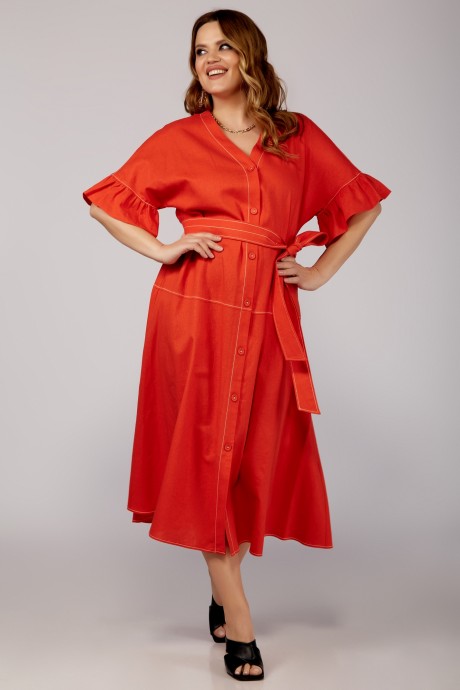Платье OLegran 4021 красный размер 50-56 #2