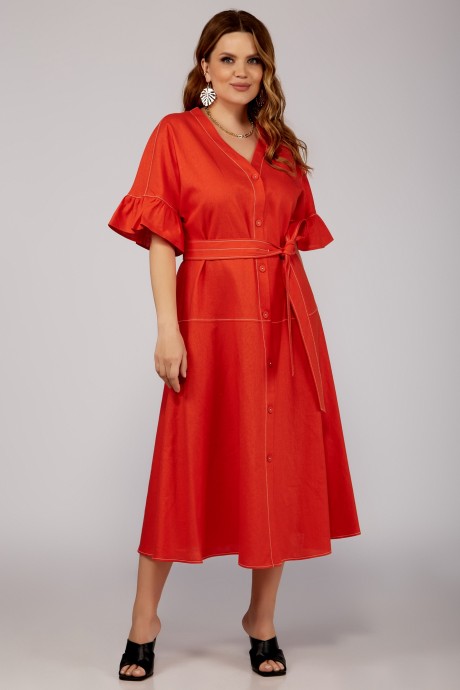 Платье OLegran 4021 красный размер 50-56 #4