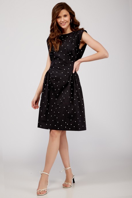 Платье OLegran 4013 черный, горох размер 44-50 #5